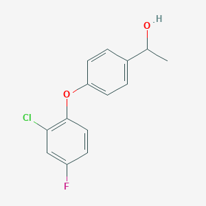 molecular formula C14H12ClFO2 B2985215 1-[4-(2-Chloro-4-fluorophenoxy)phenyl]ethan-1-ol CAS No. 1178039-67-2