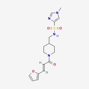 molecular formula C17H22N4O4S B2985224 (E)-N-((1-(3-(furan-2-yl)acryloyl)piperidin-4-yl)methyl)-1-methyl-1H-imidazole-4-sulfonamide CAS No. 1428381-86-5