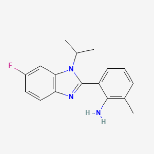 molecular formula C17H18FN3 B2985225 6-[6-fluoro-1-(propan-2-yl)-2,3-dihydro-1H-1,3-benzodiazol-2-ylidene]-2-methylcyclohexa-2,4-dien-1-imine CAS No. 1356808-61-1