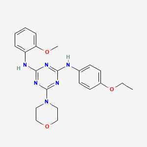 molecular formula C22H26N6O3 B2985226 N2-(4-ethoxyphenyl)-N4-(2-methoxyphenyl)-6-morpholino-1,3,5-triazine-2,4-diamine CAS No. 898650-68-5