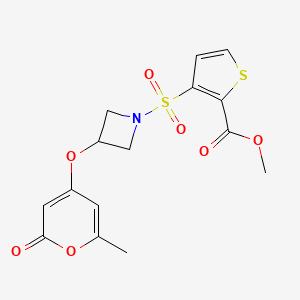 methyl 3-((3-((6-methyl-2-oxo-2H-pyran-4-yl)oxy)azetidin-1-yl)sulfonyl)thiophene-2-carboxylate