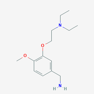 molecular formula C14H24N2O2 B2985235 {2-[5-(Aminomethyl)-2-methoxyphenoxy]ethyl}diethylamine CAS No. 938126-40-0