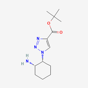 molecular formula C13H22N4O2 B2985236 Tert-butyl 1-[(1R,2S)-2-aminocyclohexyl]triazole-4-carboxylate CAS No. 2138015-24-2