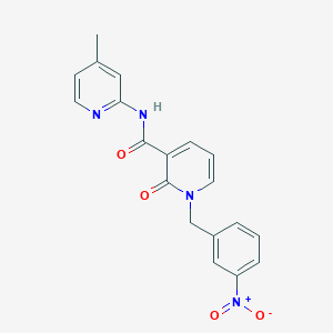 molecular formula C19H16N4O4 B2985241 N-(4-甲基吡啶-2-基)-1-(3-硝基苄基)-2-氧代-1,2-二氢吡啶-3-甲酰胺 CAS No. 923220-99-9