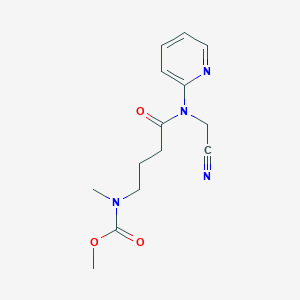 molecular formula C14H18N4O3 B2985243 methyl N-{3-[(cyanomethyl)(pyridin-2-yl)carbamoyl]propyl}-N-methylcarbamate CAS No. 2094263-92-8