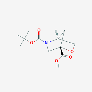 molecular formula C11H17NO5 B2985244 (1S,4S)-5-(tert-Butoxycarbonyl)-2-oxa-5-azabicyclo[2.2.1]heptane-1-carboxylic acid CAS No. 1932599-21-7