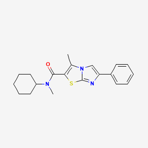 molecular formula C20H23N3OS B2985256 N-cyclohexyl-N,3-dimethyl-6-phenylimidazo[2,1-b][1,3]thiazole-2-carboxamide CAS No. 852132-39-9