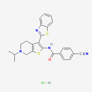 N-(3-(benzo[d]thiazol-2-yl)-6-isopropyl-4,5,6,7-tetrahydrothieno[2,3-c]pyridin-2-yl)-4-cyanobenzamide hydrochloride