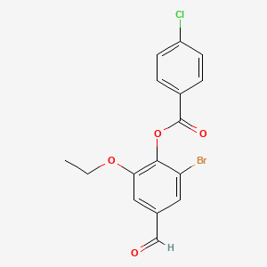 2-Bromo-6-ethoxy-4-formylphenyl 4-chlorobenzoate