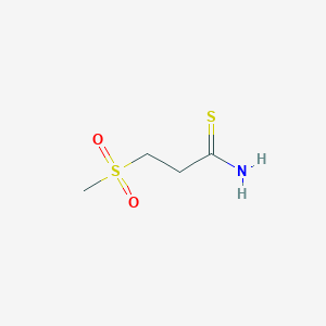 molecular formula C4H9NO2S2 B2985278 3-Methanesulfonylpropanethioamide CAS No. 1184632-44-7