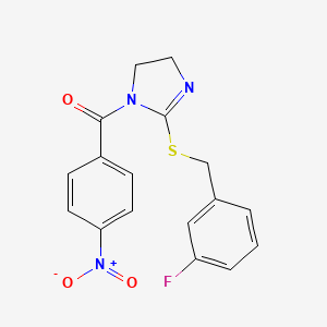 [2-[(3-Fluorophenyl)methylsulfanyl]-4,5-dihydroimidazol-1-yl]-(4-nitrophenyl)methanone