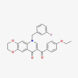 8-(4-Ethoxybenzoyl)-6-[(3-fluorophenyl)methyl]-2,3-dihydro-[1,4]dioxino[2,3-g]quinolin-9-one