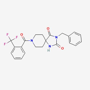 molecular formula C22H20F3N3O3 B2985291 3-苄基-8-(2-(三氟甲基)苯甲酰)-1,3,8-三氮杂螺[4.5]癸烷-2,4-二酮 CAS No. 1021073-48-2