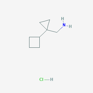 B2985292 (1-Cyclobutylcyclopropyl)methanamine;hydrochloride CAS No. 2361634-29-7