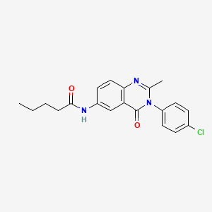 molecular formula C20H20ClN3O2 B2985296 N-(3-(4-chlorophenyl)-2-methyl-4-oxo-3,4-dihydroquinazolin-6-yl)pentanamide CAS No. 1170528-14-9