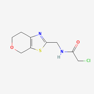 molecular formula C9H11ClN2O2S B2985308 2-Chloro-N-(6,7-dihydro-4H-pyrano[4,3-d][1,3]thiazol-2-ylmethyl)acetamide CAS No. 2411269-23-1