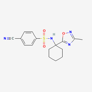 4-cyano-N-(1-(3-methyl-1,2,4-oxadiazol-5-yl)cyclohexyl)benzenesulfonamide