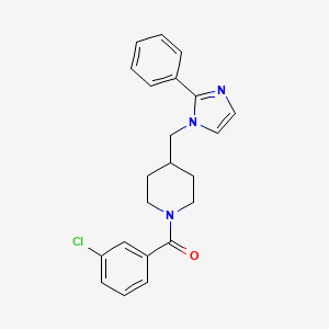 (3-chlorophenyl)(4-((2-phenyl-1H-imidazol-1-yl)methyl)piperidin-1-yl)methanone