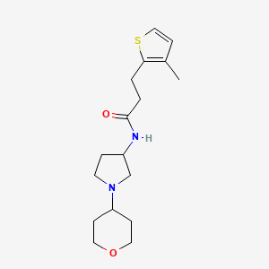 3-(3-Methylthiophen-2-yl)-N-[1-(oxan-4-yl)pyrrolidin-3-yl]propanamide