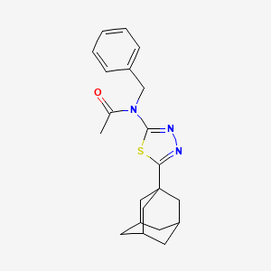molecular formula C21H25N3OS B2985316 N-[5-(adamantan-1-yl)-1,3,4-thiadiazol-2-yl]-N-benzylacetamide CAS No. 392320-12-6
