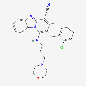 2-(2-Chlorobenzyl)-3-methyl-1-[(3-morpholin-4-ylpropyl)amino]pyrido[1,2-a]benzimidazole-4-carbonitrile