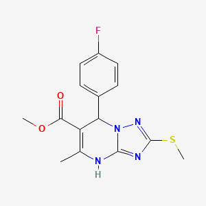Methyl 7-(4-fluorophenyl)-5-methyl-2-(methylthio)-4,7-dihydro-[1,2,4]triazolo[1,5-a]pyrimidine-6-carboxylate