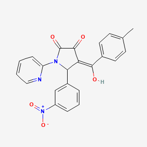 3-hydroxy-4-(4-methylbenzoyl)-5-(3-nitrophenyl)-1-(pyridin-2-yl)-1H-pyrrol-2(5H)-one