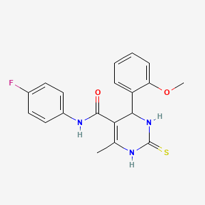 N-(4-fluorophenyl)-4-(2-methoxyphenyl)-6-methyl-2-thioxo-1,2,3,4-tetrahydropyrimidine-5-carboxamide