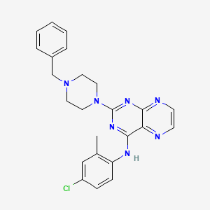 2-(4-benzylpiperazin-1-yl)-N-(4-chloro-2-methylphenyl)pteridin-4-amine