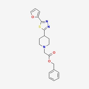 Benzyl 2-(4-(5-(furan-2-yl)-1,3,4-thiadiazol-2-yl)piperidin-1-yl)acetate