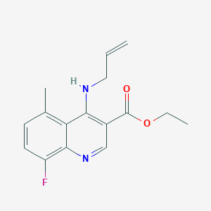 molecular formula C16H17FN2O2 B2985343 Ethyl 4-(allylamino)-8-fluoro-5-methyl-3-quinolinecarboxylate CAS No. 866155-86-4
