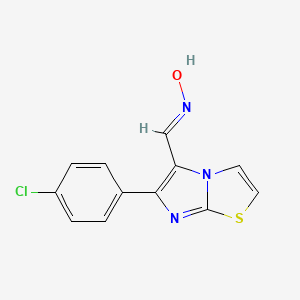 molecular formula C12H8ClN3OS B2985353 6-(4-Chlorophenyl)imidazo[2,1-b][1,3]thiazole-5-carbaldehyde oxime CAS No. 139359-90-3