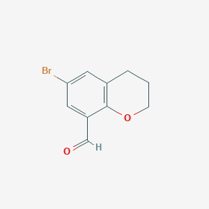 molecular formula C10H9BrO2 B2985354 6-溴-3,4-二氢-2H-1-苯并吡喃-8-甲醛 CAS No. 1461705-79-2