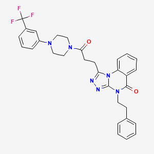 1-(3-oxo-3-{4-[3-(trifluoromethyl)phenyl]piperazin-1-yl}propyl)-4-(2-phenylethyl)-4H,5H-[1,2,4]triazolo[4,3-a]quinazolin-5-one
