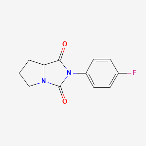 molecular formula C12H11FN2O2 B2985371 2-(4-fluorophenyl)-hexahydro-1H-pyrrolo[1,2-c]imidazolidine-1,3-dione CAS No. 60725-58-8