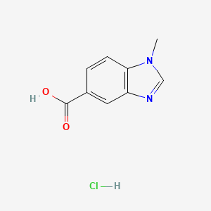 molecular formula C9H9ClN2O2 B2985392 1-methyl-1H-1,3-benzodiazole-5-carboxylic acid hydrochloride CAS No. 131020-35-4