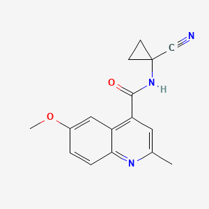 molecular formula C16H15N3O2 B2985405 N-(1-cyanocyclopropyl)-6-methoxy-2-methylquinoline-4-carboxamide CAS No. 1376178-84-5