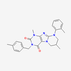 1,7-dimethyl-3-(4-methylbenzyl)-9-(o-tolyl)-6,7,8,9-tetrahydropyrimido[2,1-f]purine-2,4(1H,3H)-dione