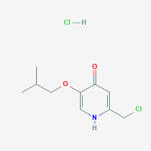 molecular formula C10H15Cl2NO2 B2985417 2-(Chloromethyl)-5-isobutoxypyridin-4-ol hydrochloride CAS No. 1266693-68-8