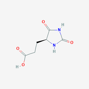 molecular formula C6H8N2O4 B2985423 3-[(4S)-2,5-dioxoimidazolidin-4-yl]propanoic acid CAS No. 17027-50-8