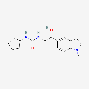 molecular formula C17H25N3O2 B2985436 1-Cyclopentyl-3-(2-hydroxy-2-(1-methylindolin-5-yl)ethyl)urea CAS No. 1705039-16-2