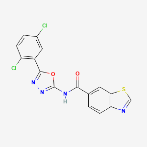 N-[5-(2,5-dichlorophenyl)-1,3,4-oxadiazol-2-yl]-1,3-benzothiazole-6-carboxamide