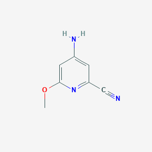 molecular formula C7H7N3O B2985476 4-Amino-6-methoxypicolinonitrile CAS No. 1335053-51-4