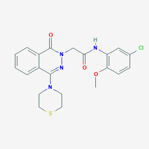 molecular formula C21H21ClN4O3S B2985560 N-(5-chloro-2-methoxyphenyl)-2-[1-oxo-4-(thiomorpholin-4-yl)-1,2-dihydrophthalazin-2-yl]acetamide CAS No. 1251599-72-0