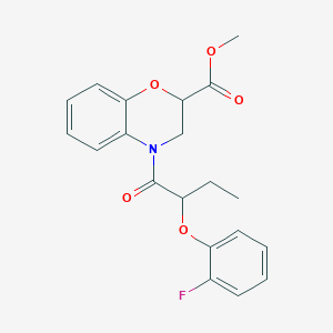 molecular formula C20H20FNO5 B2985601 methyl 4-[2-(2-fluorophenoxy)butanoyl]-3,4-dihydro-2H-1,4-benzoxazine-2-carboxylate CAS No. 879954-73-1