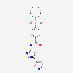4-(azepan-1-ylsulfonyl)-N-(5-(isoxazol-5-yl)-1,3,4-oxadiazol-2-yl)benzamide