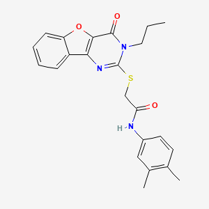 N-(3,4-dimethylphenyl)-2-[(4-oxo-3-propyl-[1]benzofuro[3,2-d]pyrimidin-2-yl)sulfanyl]acetamide