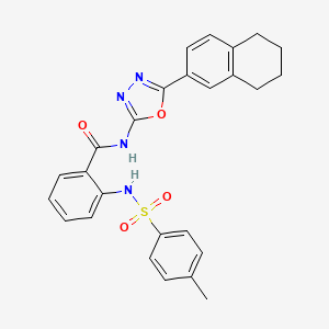 2-[(4-methylphenyl)sulfonylamino]-N-[5-(5,6,7,8-tetrahydronaphthalen-2-yl)-1,3,4-oxadiazol-2-yl]benzamide