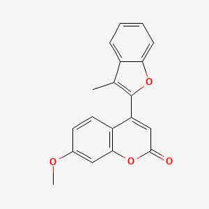 molecular formula C19H14O4 B2985686 7-methoxy-4-(3-methyl-1-benzofuran-2-yl)-2H-chromen-2-one CAS No. 858770-10-2