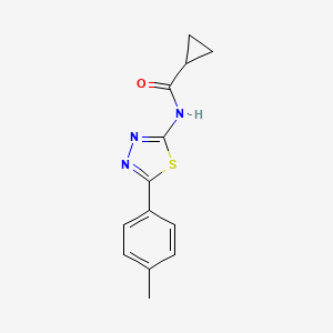 molecular formula C13H13N3OS B2985736 N-[5-(4-methylphenyl)-1,3,4-thiadiazol-2-yl]cyclopropanecarboxamide CAS No. 391862-74-1